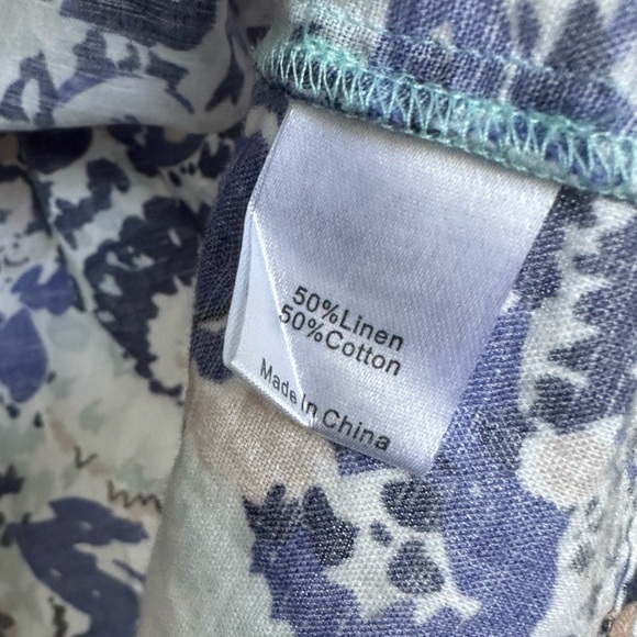 Tuckernuck Puff Sleeve Naomi Midi Dress Blue White Tan Size Small - Picture 8 of 13